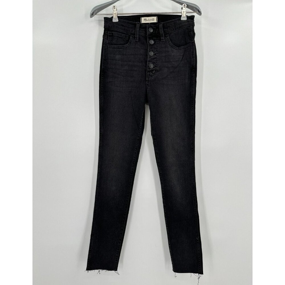 Madewell 10" High-Rise Skinny Jeans Magic Pockets sz 24 NWOT Black Mathias Wash